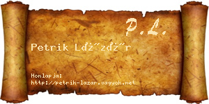 Petrik Lázár névjegykártya
